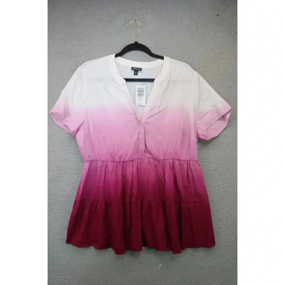 Torrid Tiered Blouse-Winetasting-Size M/L-New w/Tags